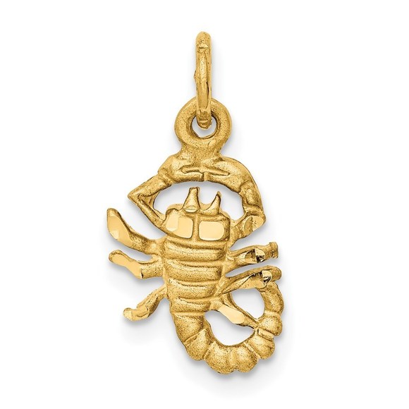Million Charms 14k Yellow Gold Small Satin DC Scorpio...